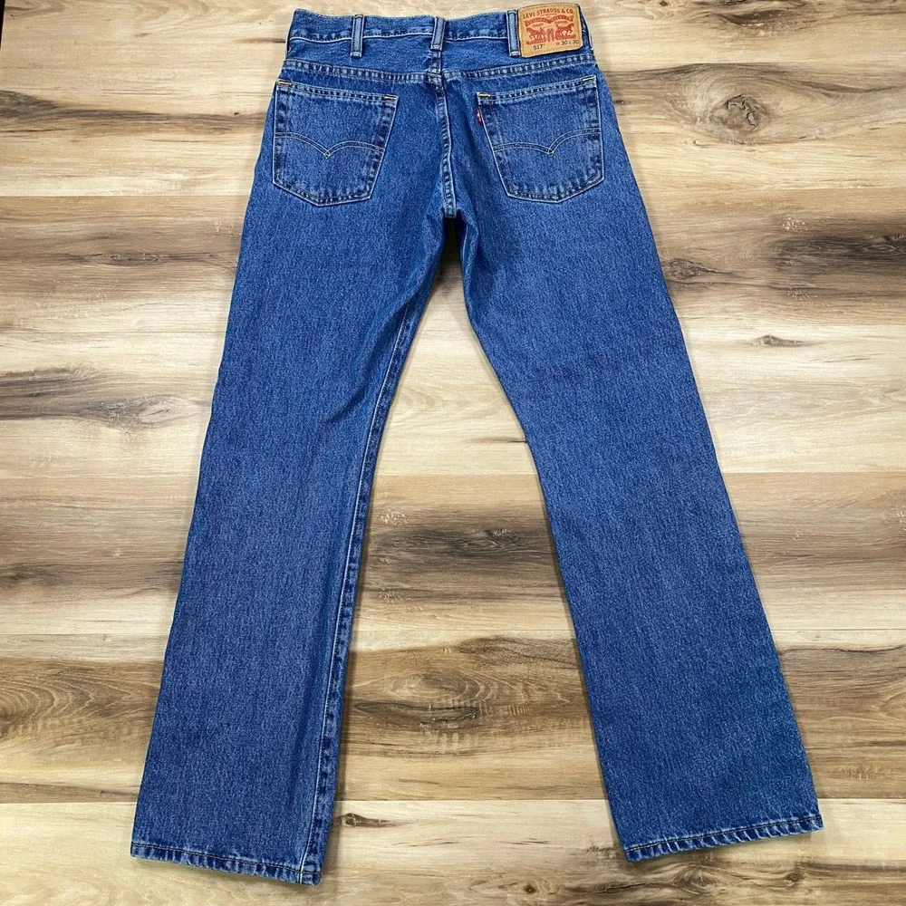 Levi's 517 Bootcut Jeans Mens 30x30 Heritage 100% Cotton Classic Blue Denim